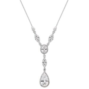 Eliot Danori Silver Tone Y Drop Necklace with Pave‎ Crystals Elegant Sparkly